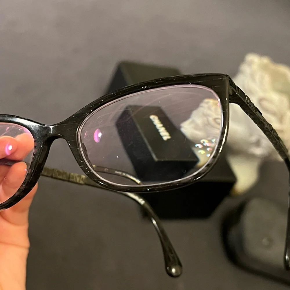 Chanel Women's Swarovski Jeweled Eyeglasses 3305 B c.1443 54mm Sparkle Black GUC